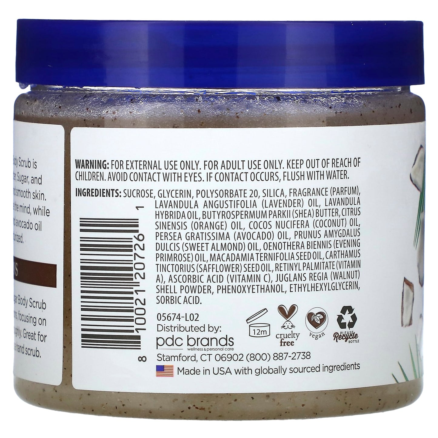 Dr. Teal's Shea Sugar Body Scrub, Coconut Oil & Essential Oils, 19oz - Image 2