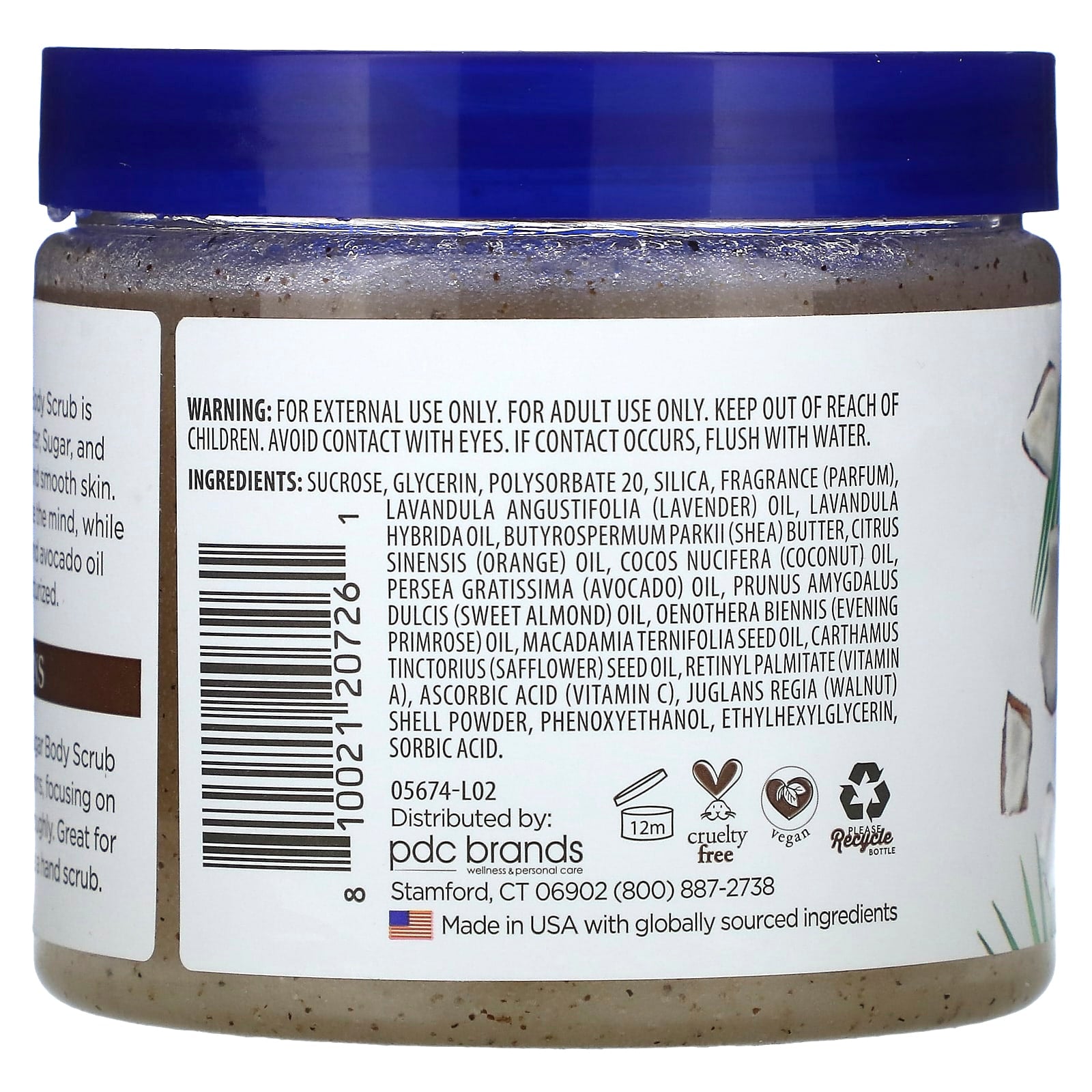 Dr. Teal's Shea Sugar Body Scrub, Coconut Oil & Essential Oils, 19oz - Image 2