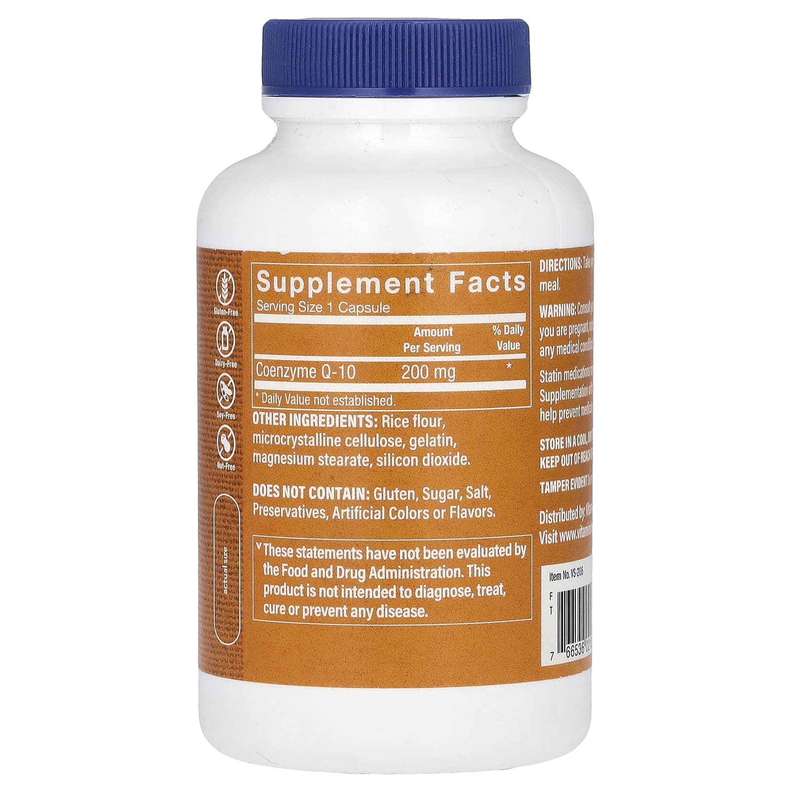 The Vitamin Shoppe, CoQ-10, 200 mg, 120 Capsules - Image 2