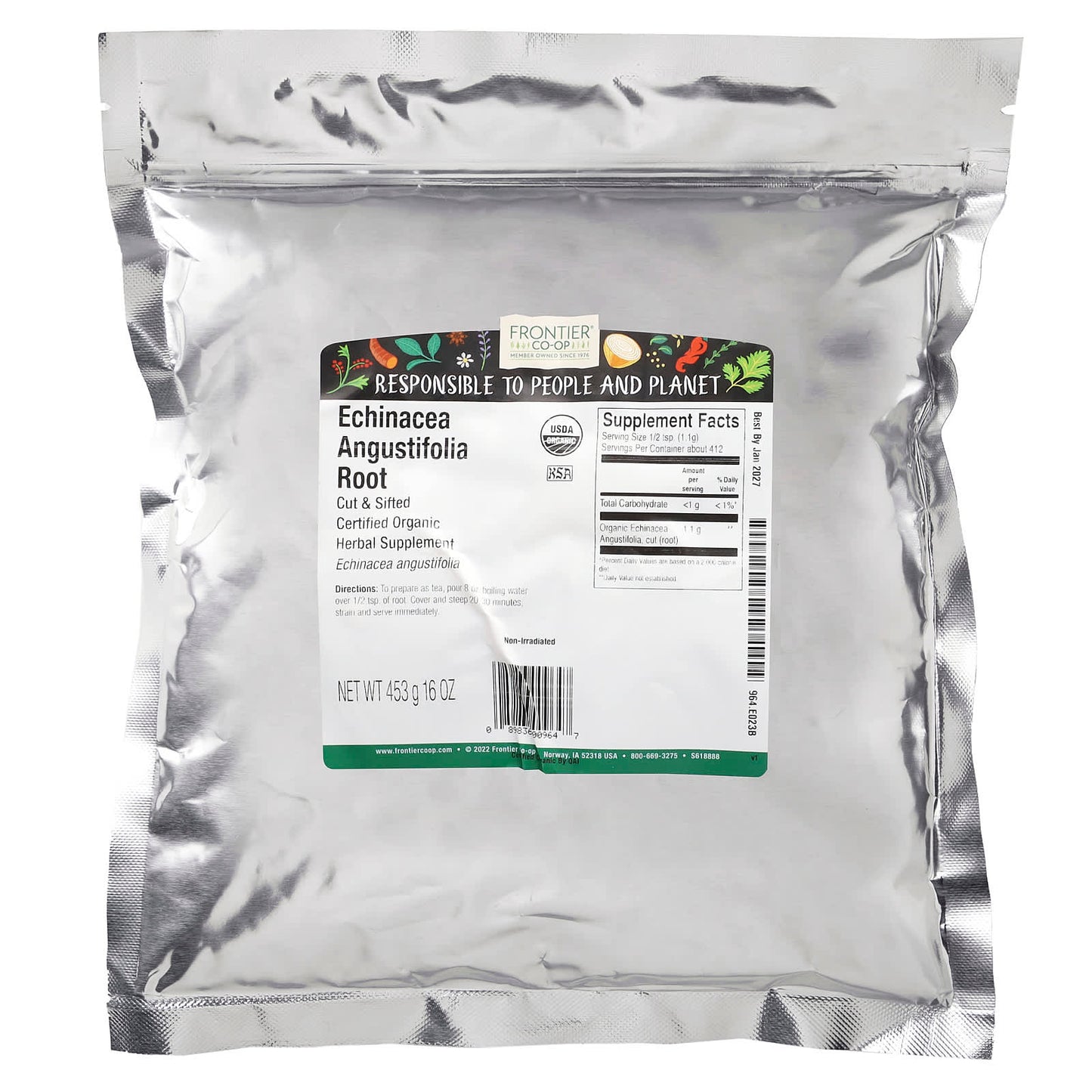 Frontier Co-op USDA Organic Echinacea Angustifolia Root Tea, 16 oz - Image 2
