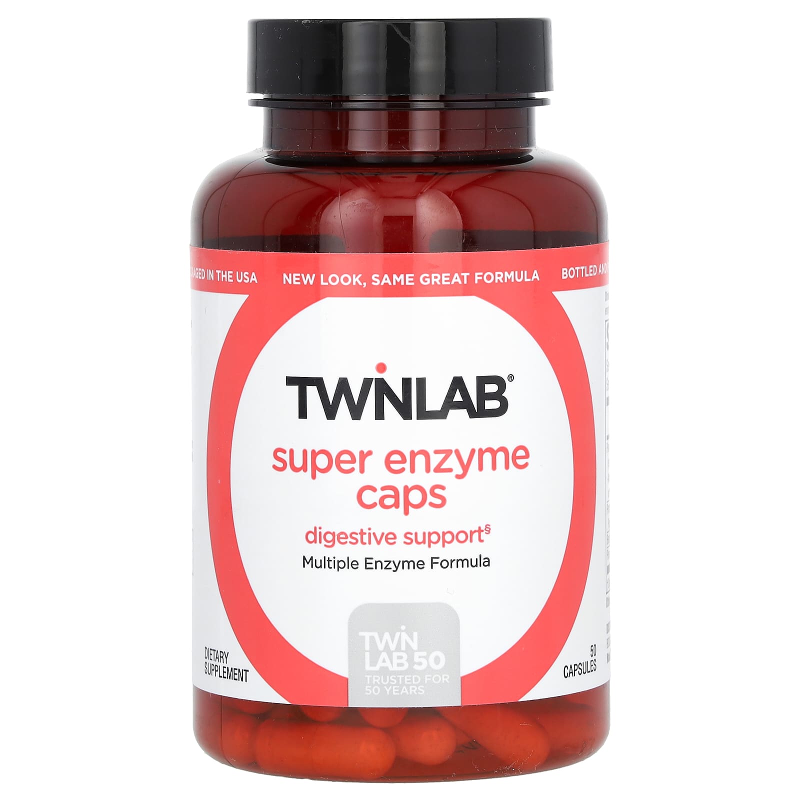 Twinlab, Super Enzyme Caps, 50 Capsules - Image 1