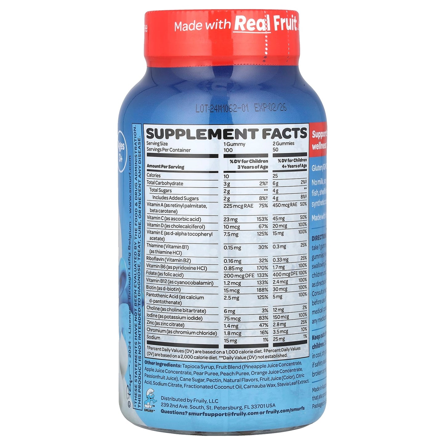 The Smurfs, Kids Gummy, Multi-Vitamin, Ages 3+, Smurf Berry, 100 Gummies - Image 2
