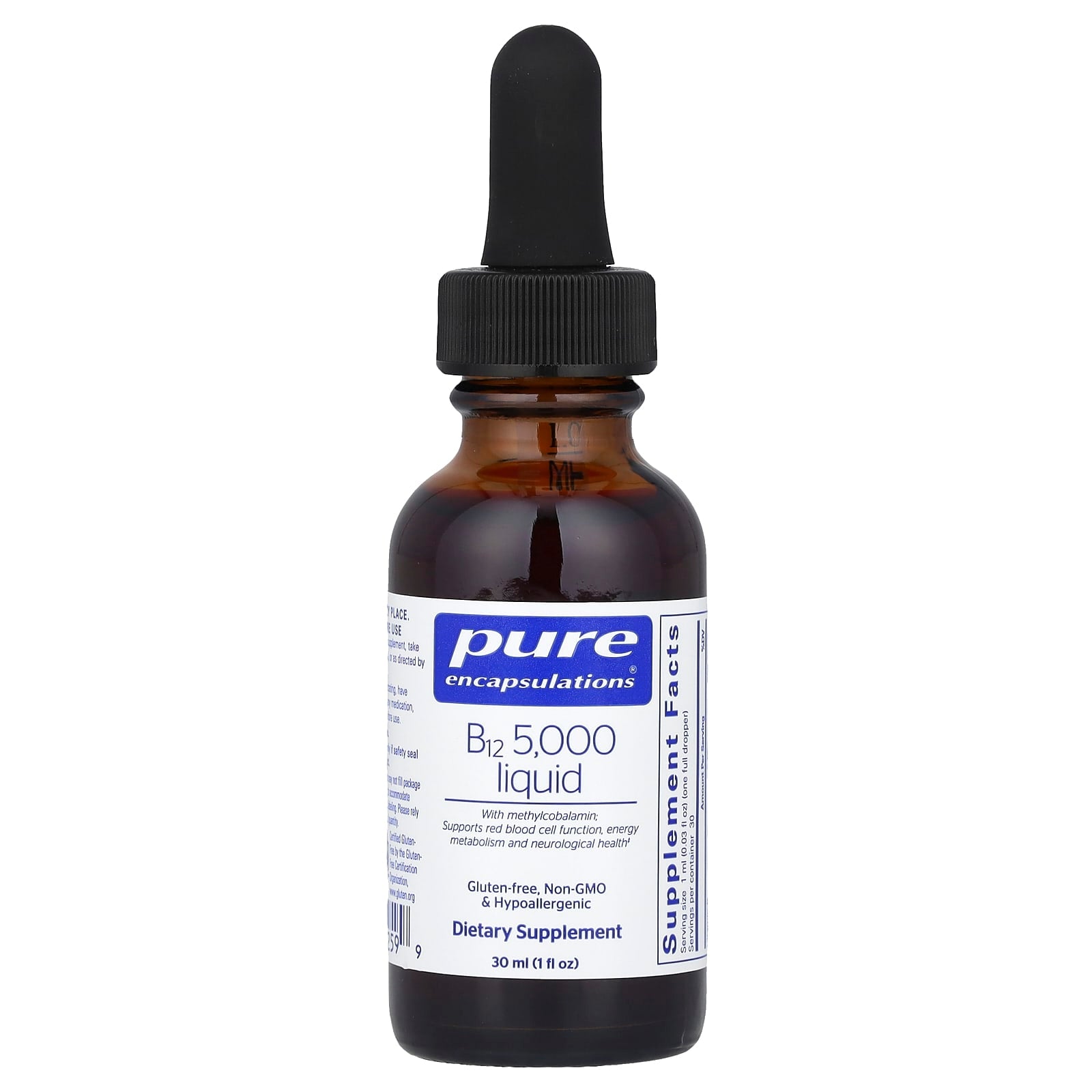 Pure Encapsulations, B12 5,000 Liquid, 1 fl oz (30 ml) - Image 1