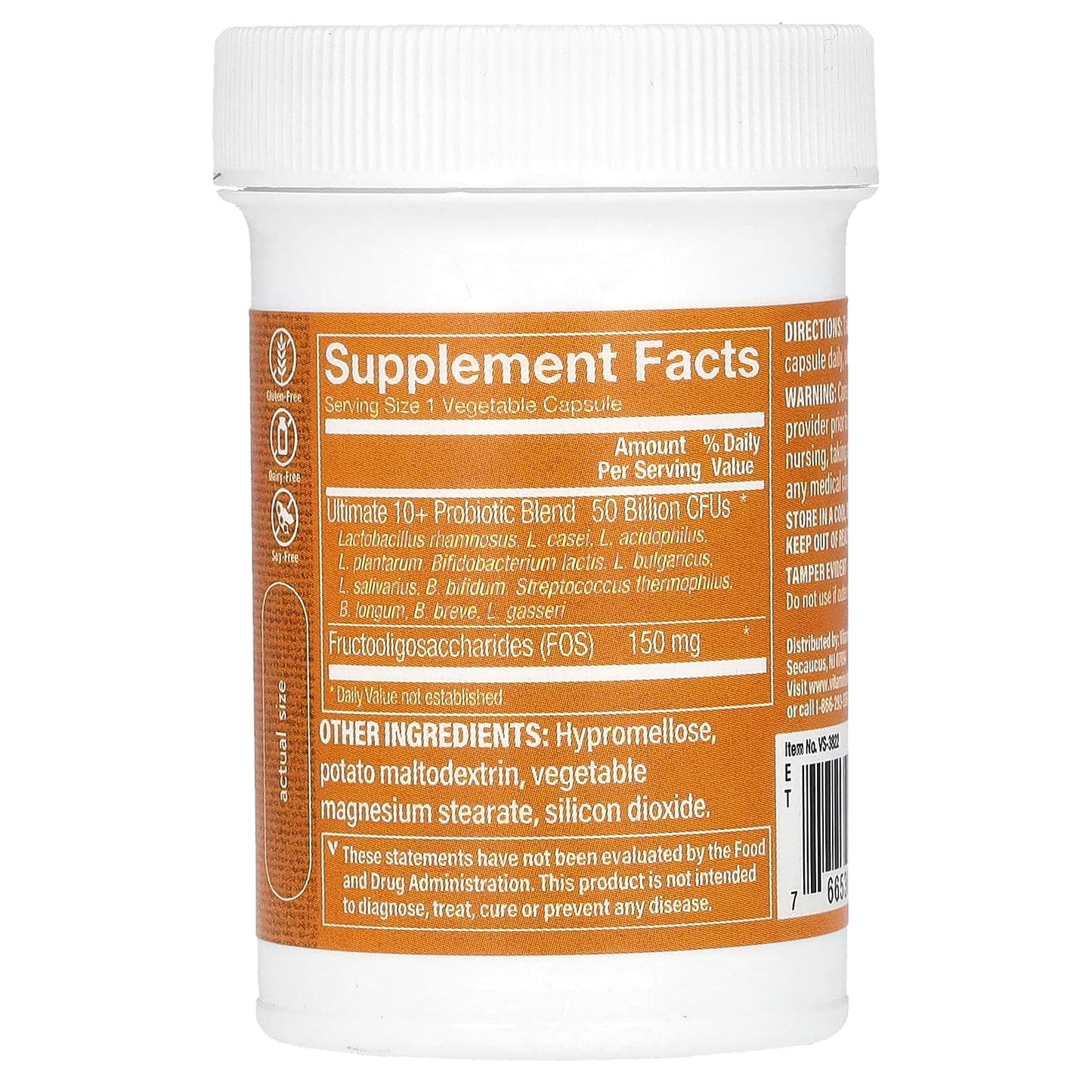 The Vitamin Shoppe, Ultimate 10+ Probiotics, 50 Billion CFU, 30 Vegetable Capsules - Image 2
