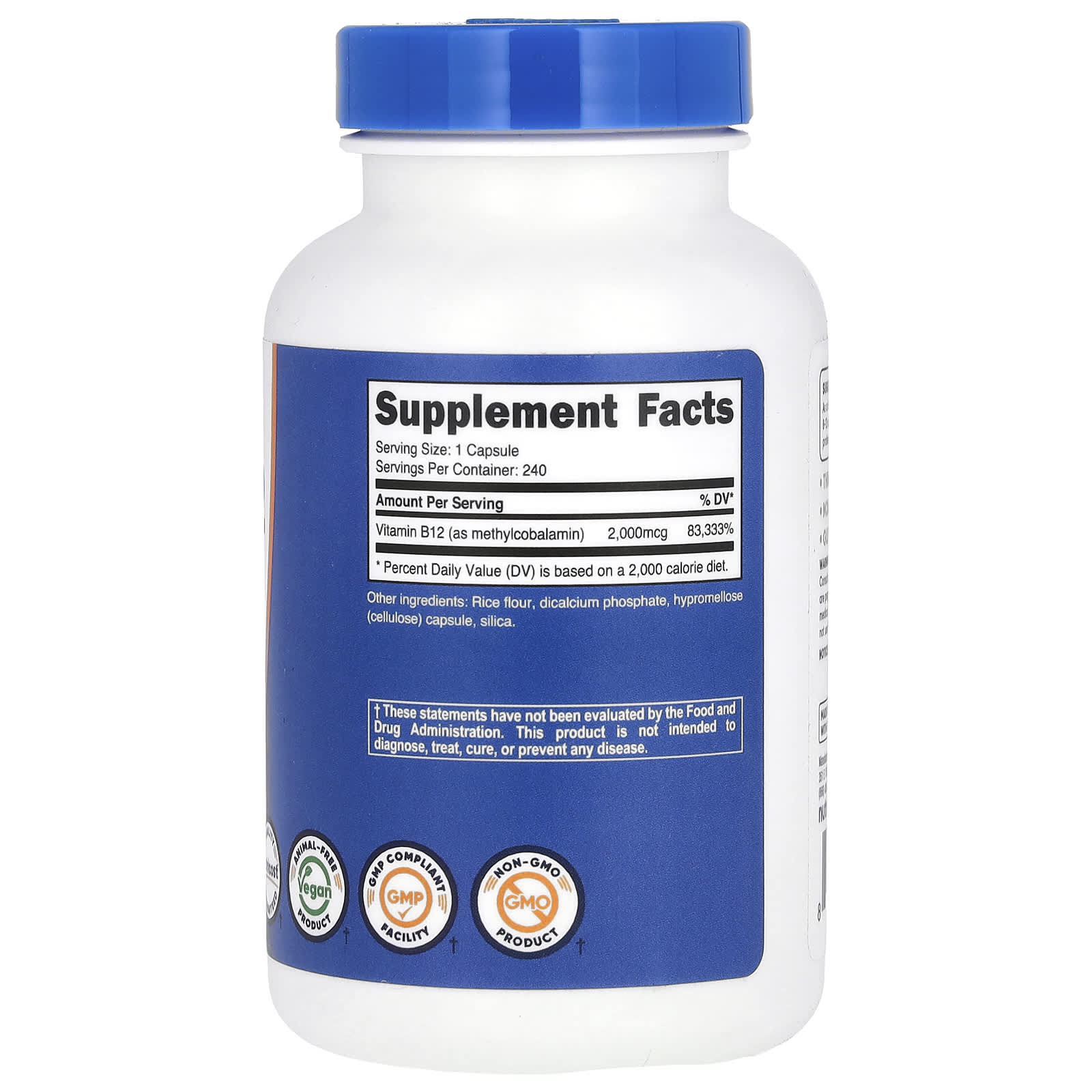 Nutricost, Vitamin B12, 2,000 mcg, 240 Capsules - Image 2