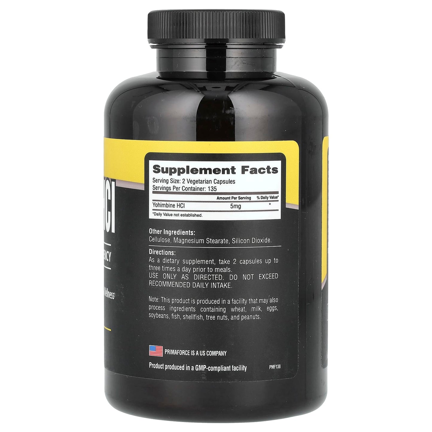 Primaforce, Yohimbine HCI, 2.5 mg, 270 Vegetarian Capsules - Image 2