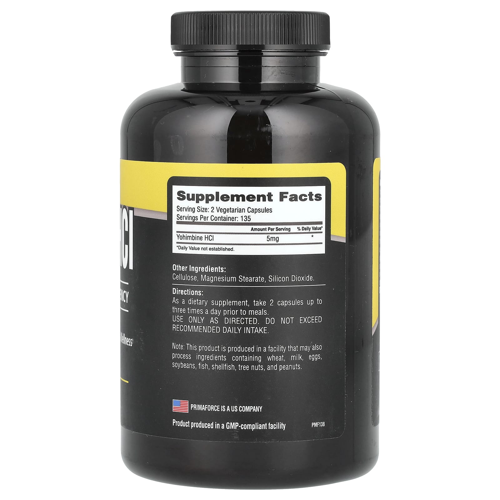 Primaforce, Yohimbine HCI, 2.5 mg, 270 Vegetarian Capsules - Image 2