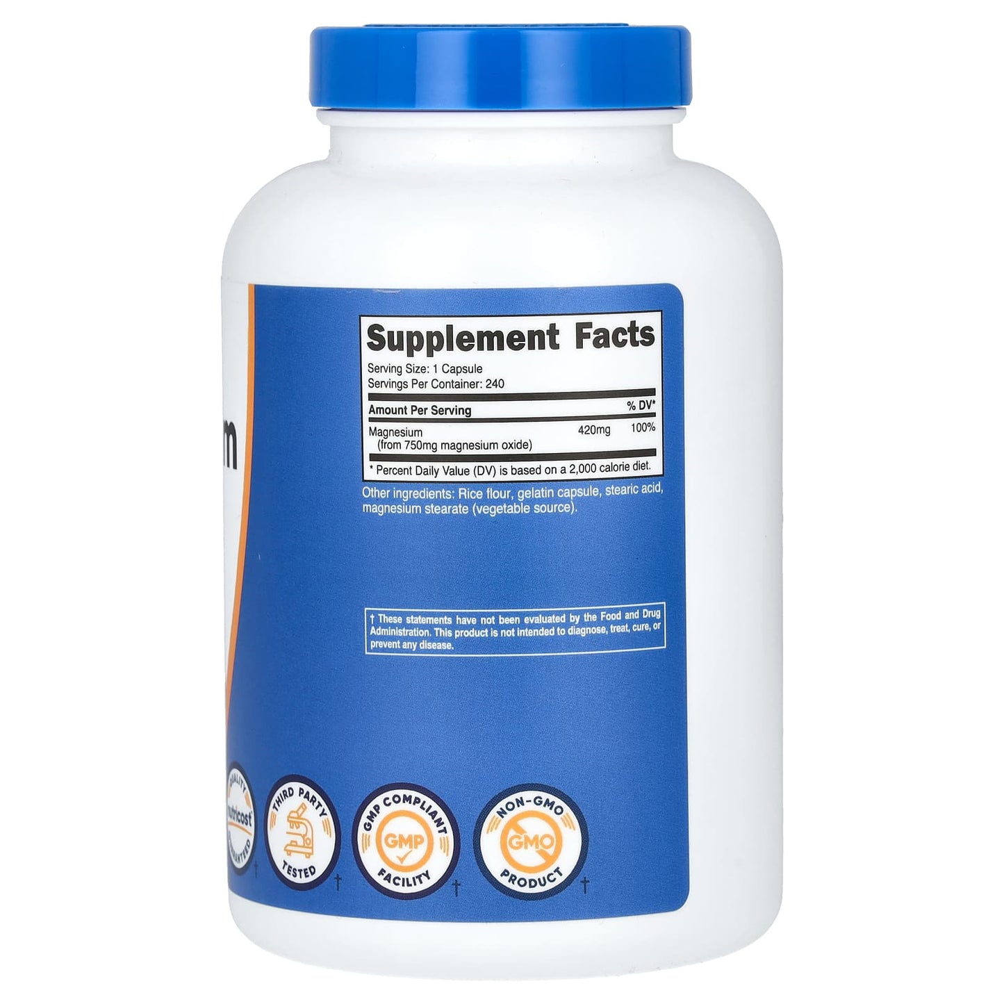 Nutricost, Magnesium Oxide , 750 mg , 240 Capsules - Image 2
