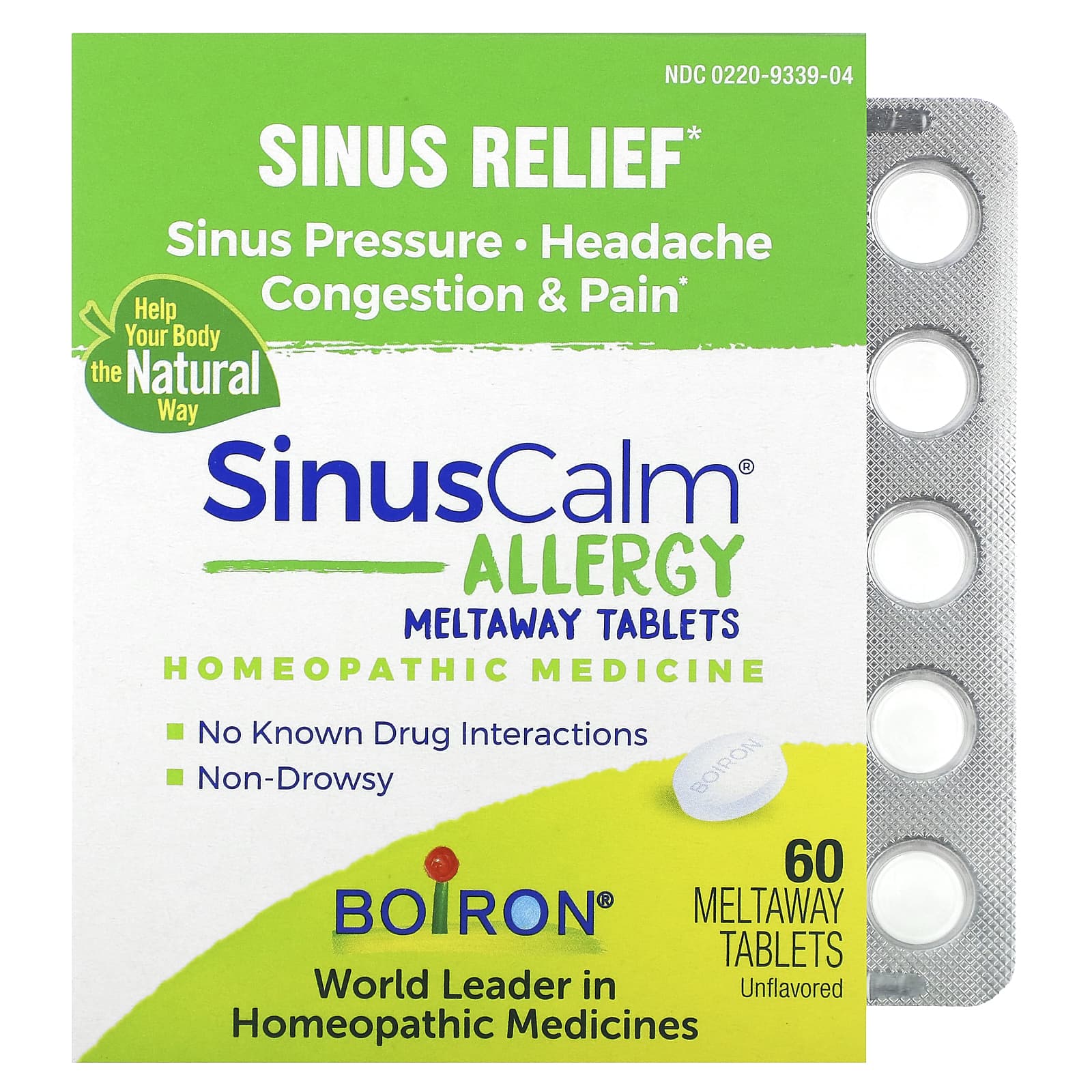Boiron SinusCalm Allergy Relief Tablets - Fast, Natural Sinus Pain Relief - Image 1