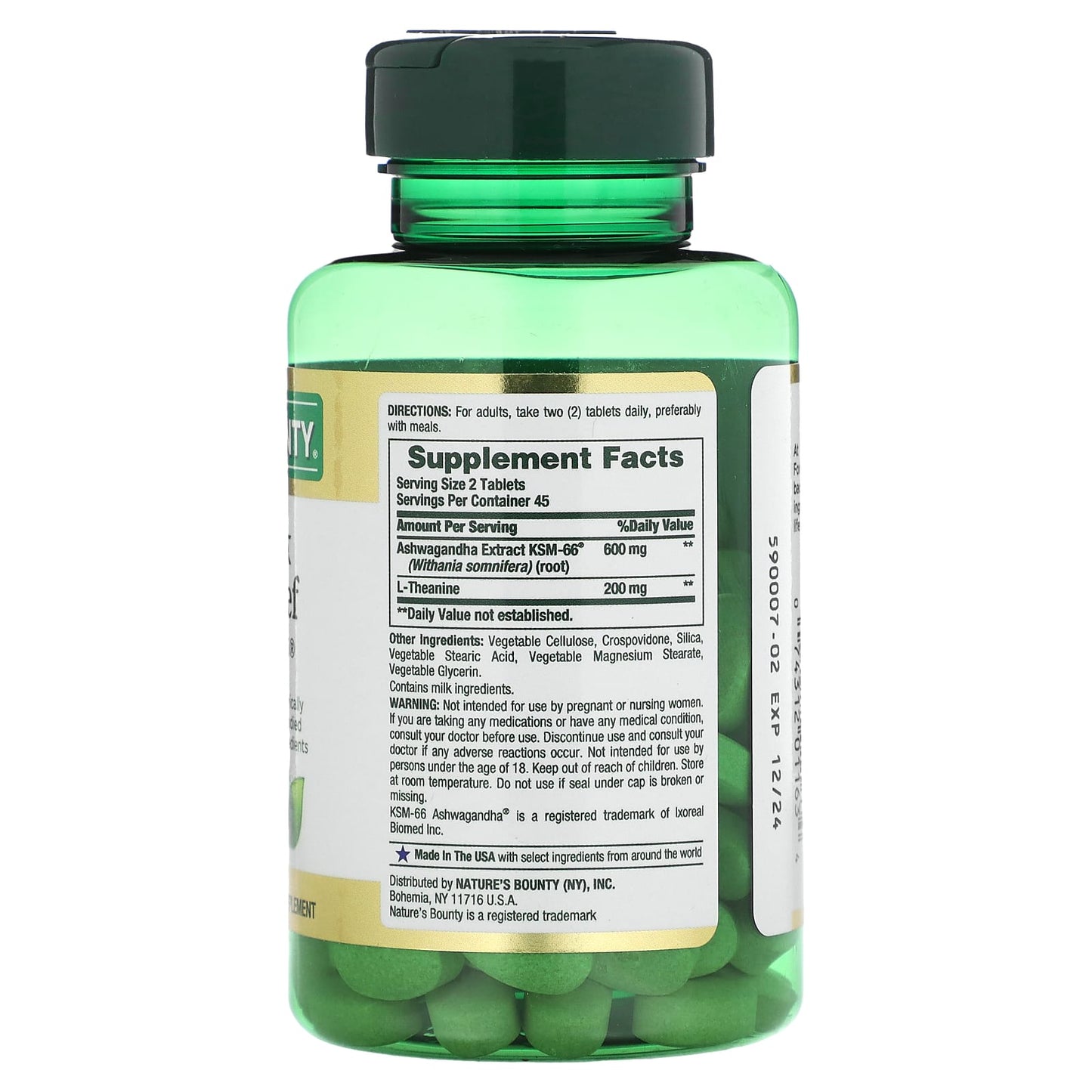 Nature's Bounty, Anxiety & Stress Relief, 90 Tablets - Image 2