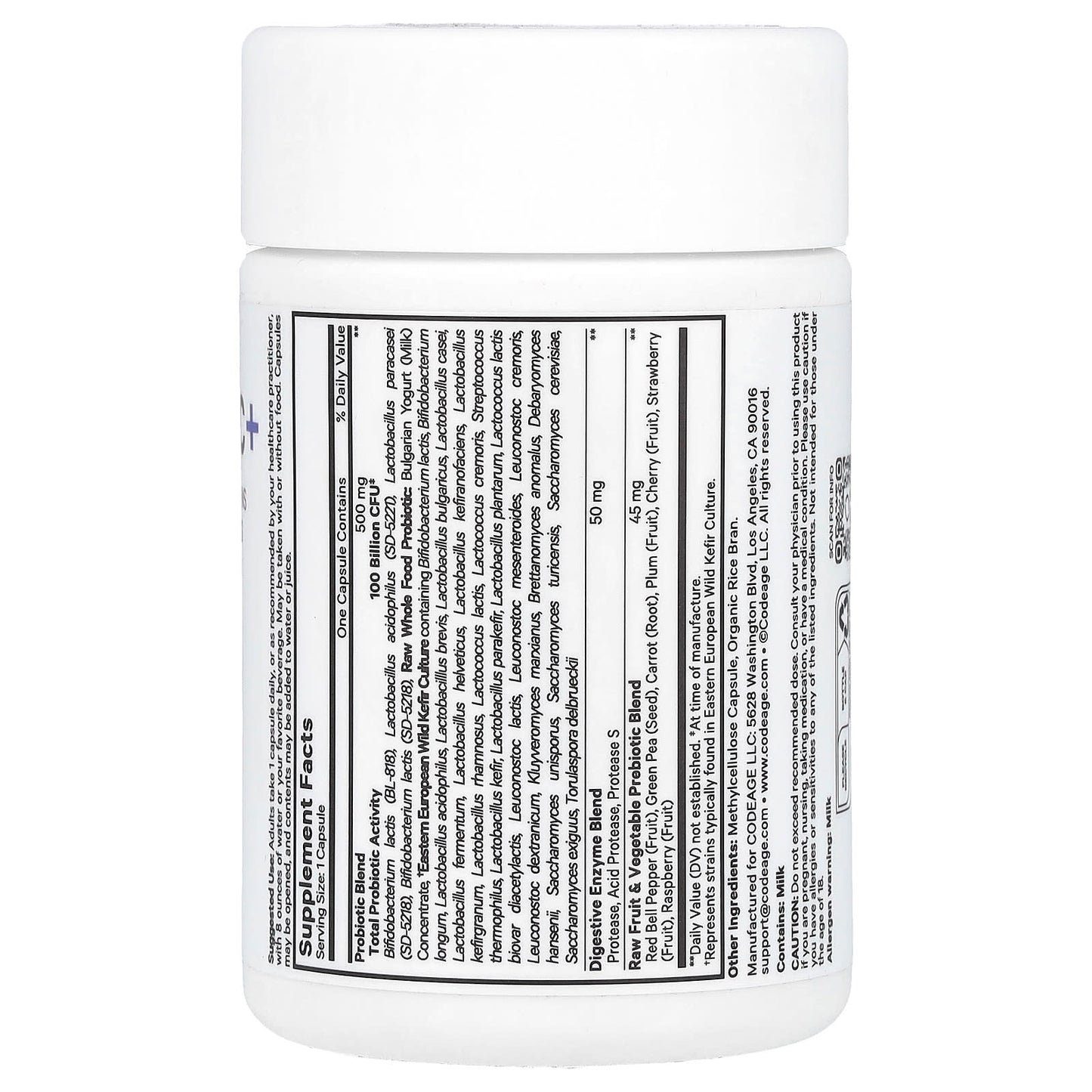 Codeage Raw Probiotic+ | 100 Billion CFU, 30 Veg Caps | Gut Health & Wellness - Image 2