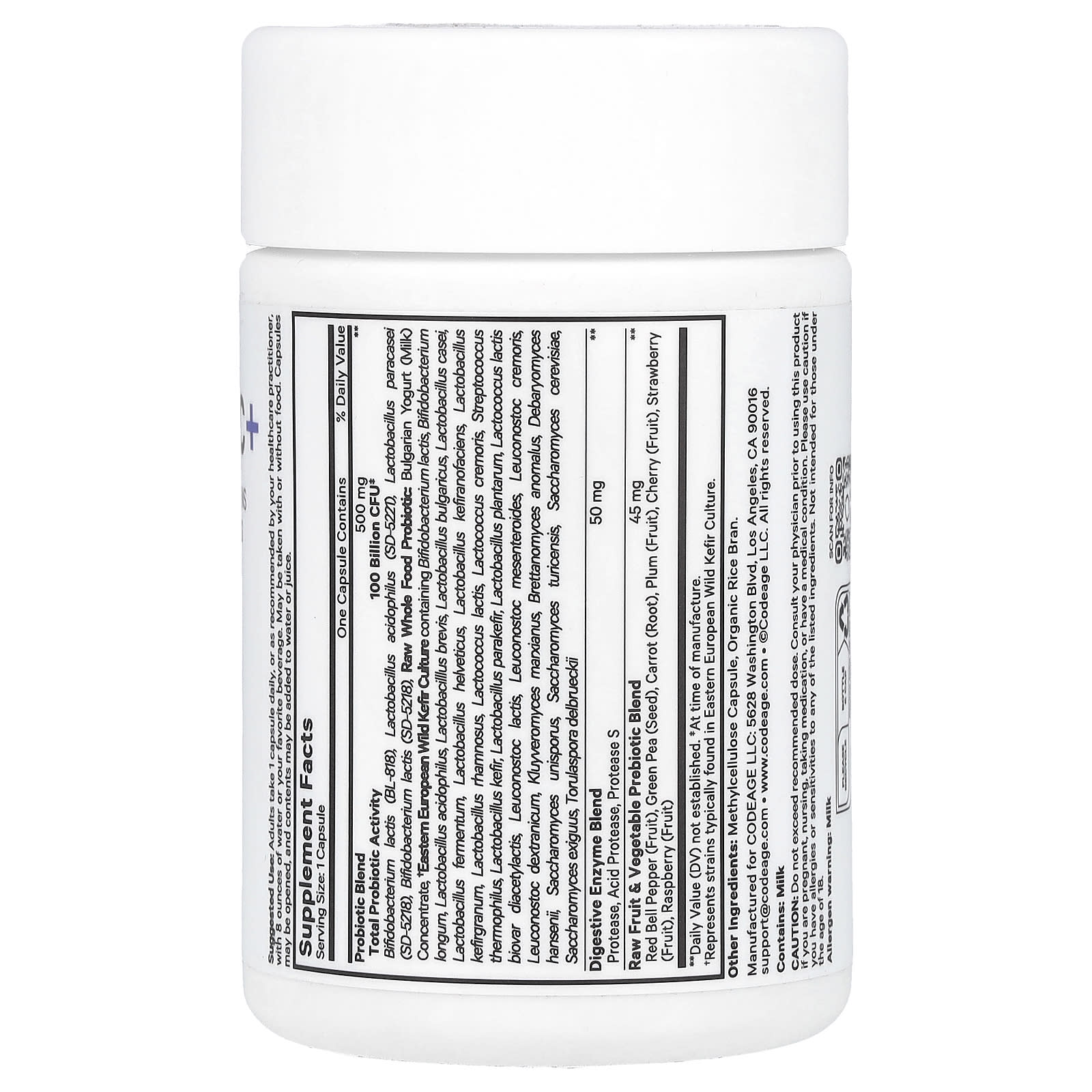 Codeage Raw Probiotic+ | 100 Billion CFU, 30 Veg Caps | Gut Health & Wellness - Image 2
