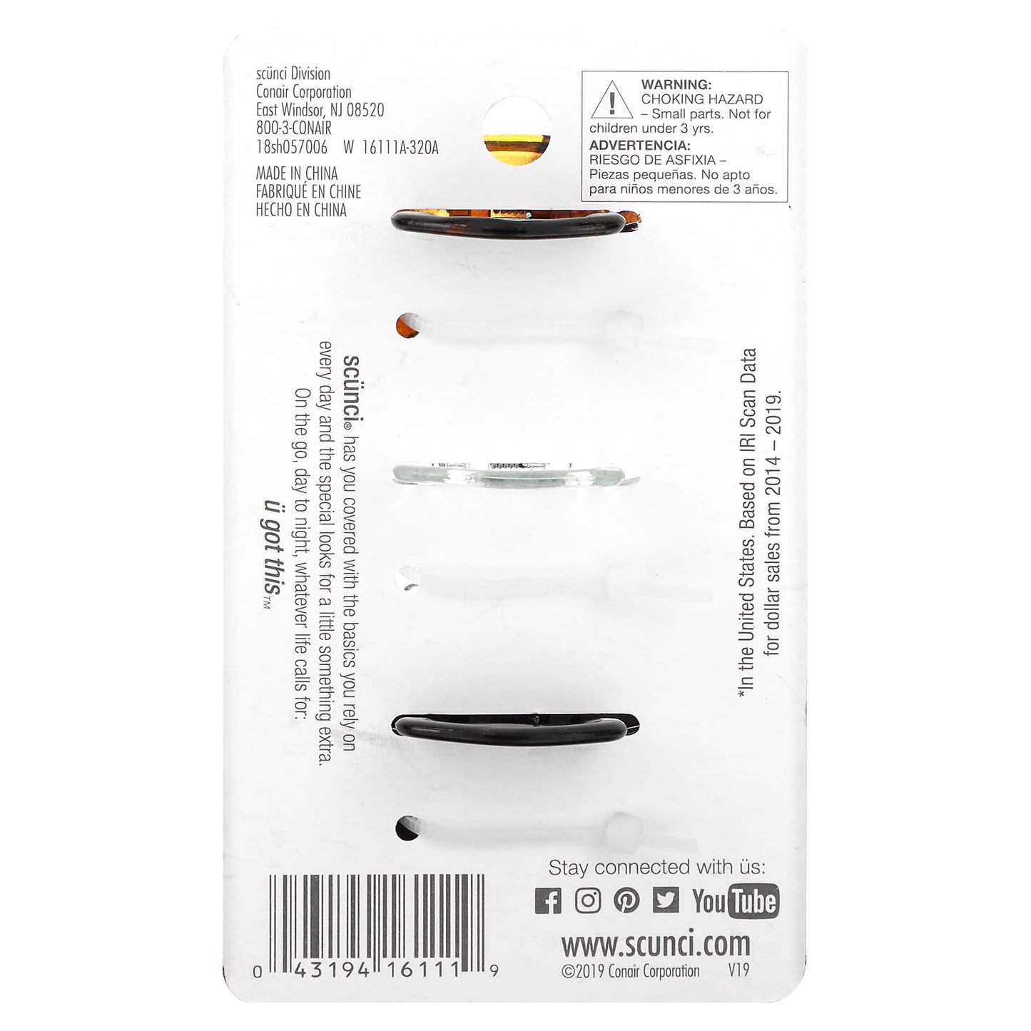 Scunci, Jaw Clips, Assorted Colors, 3 Pieces - Image 2