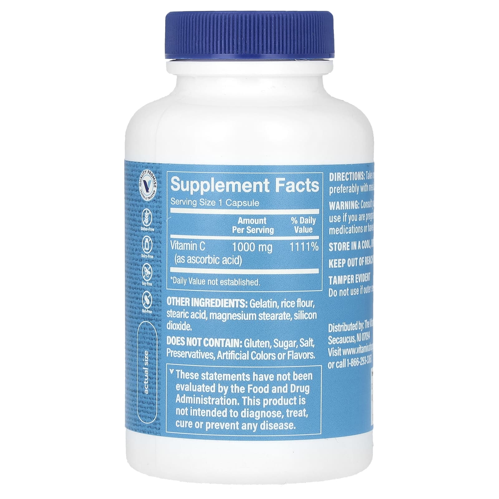 The Vitamin Shoppe, Vitamin C, 1,000 mg, 100 Capsules - Image 2