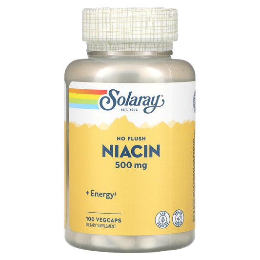 Solaray, No Flush Niacin, 500 mg, 100 VegCaps - Image 1
