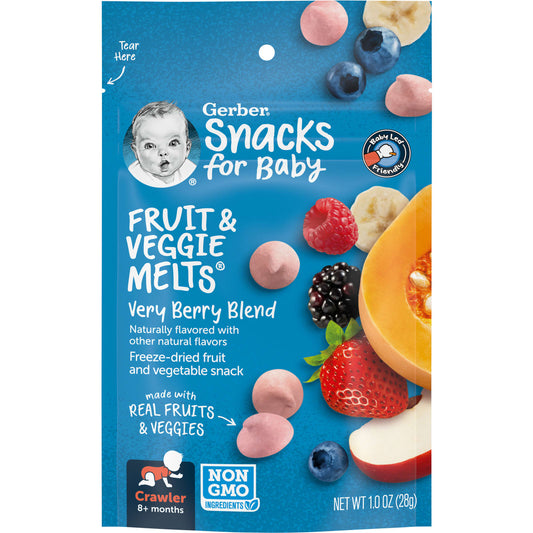 Gerber Fruit & Veggie Melts for 8+ Months, Very Berry Blend, 1 oz - Image 1