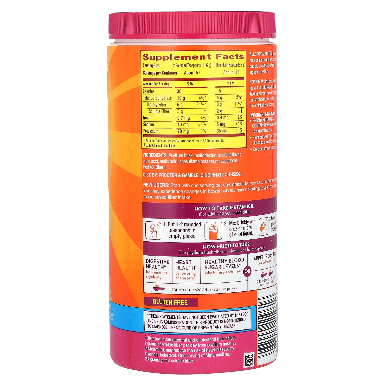 Metamucil, 4-In-1 Fiber, Berry, 23.3 oz (660 g) - Image 2