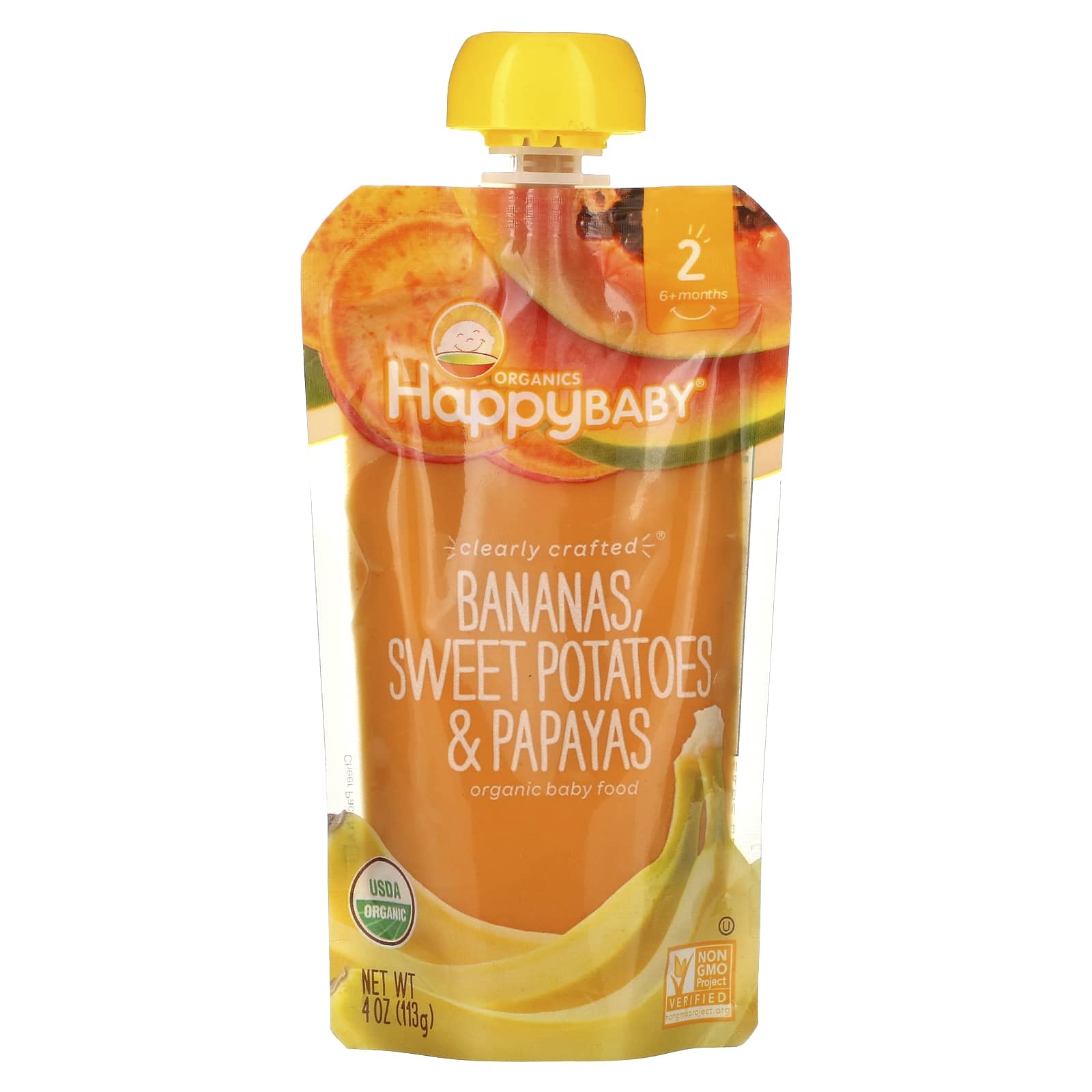 Happy Family Organics Baby Food, USDA Organic, 6 Months+, Bananas & Sweet Potatoes - Image 1