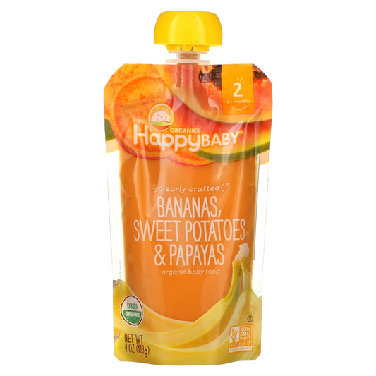 Happy Family Organics Baby Food, USDA Organic, 6 Months+, Bananas & Sweet Potatoes - Image 1