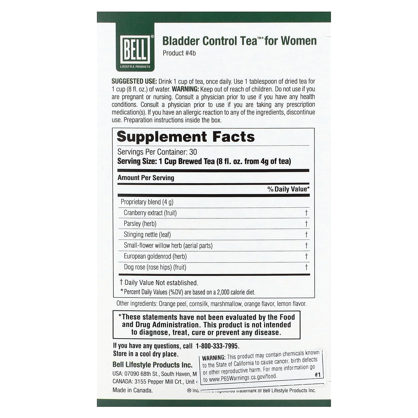 Natural Bladder Control for Women - Caffeine-Free Herbal Tea - Image 2