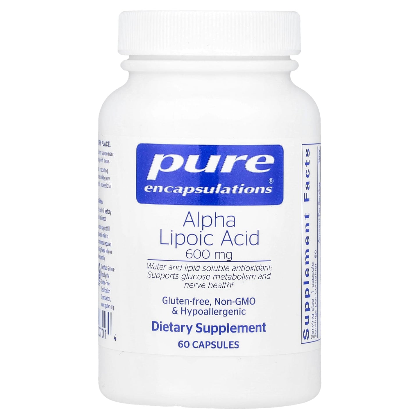 Pure Encapsulations, Alpha Lipoic Acid, 600 mg, 60 Capsules - Image 1