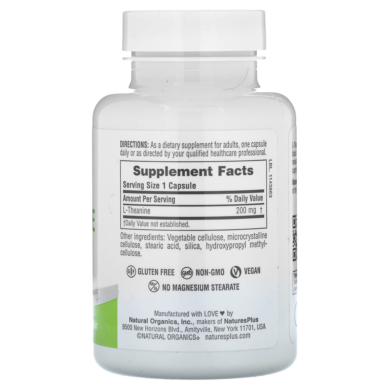 NaturesPlus, Pro L-Theanine 200, 60 Capsules (200 mg per Capsule) - Image 2