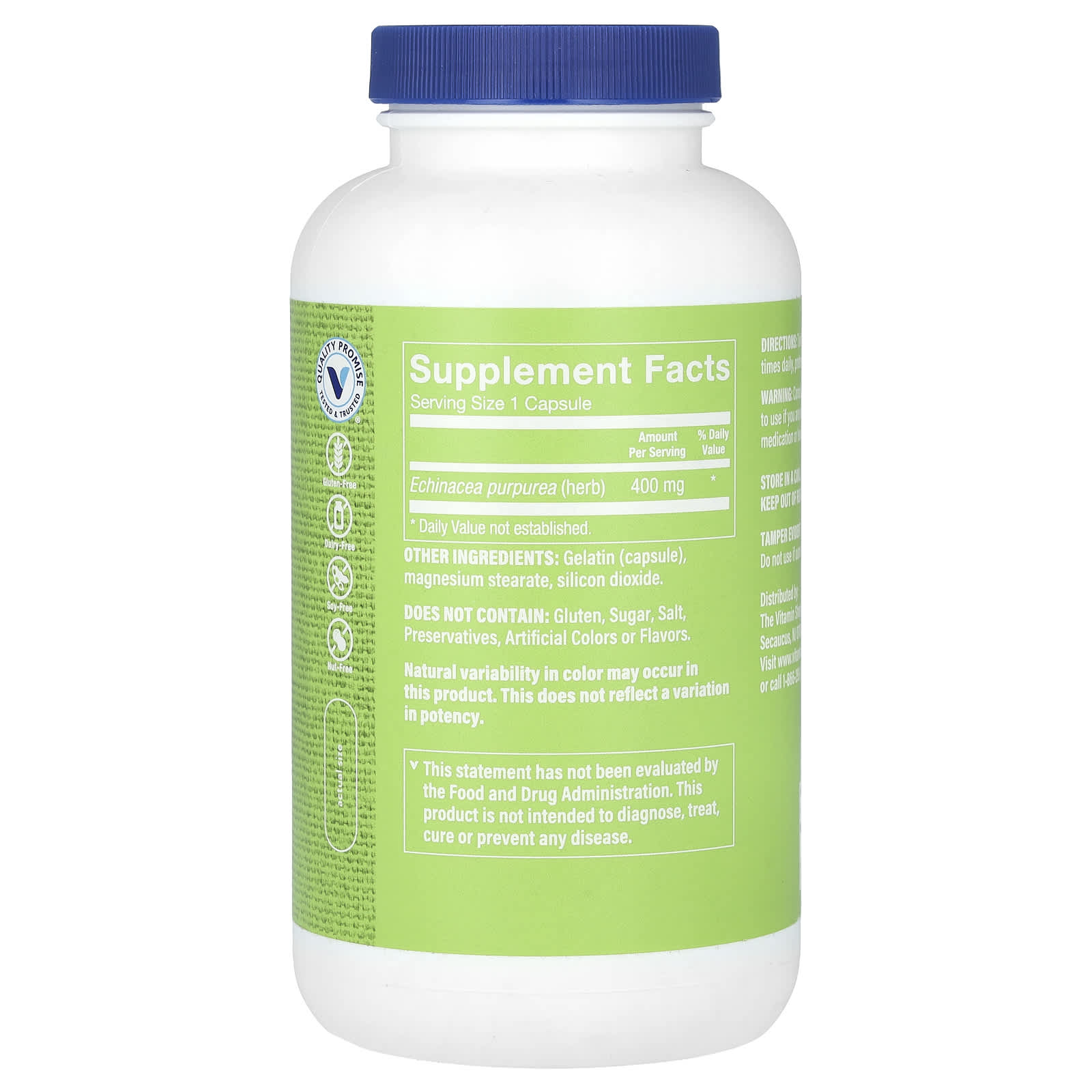 The Vitamin Shoppe, Echinacea, 400 mg, 300 Capsules - Image 2