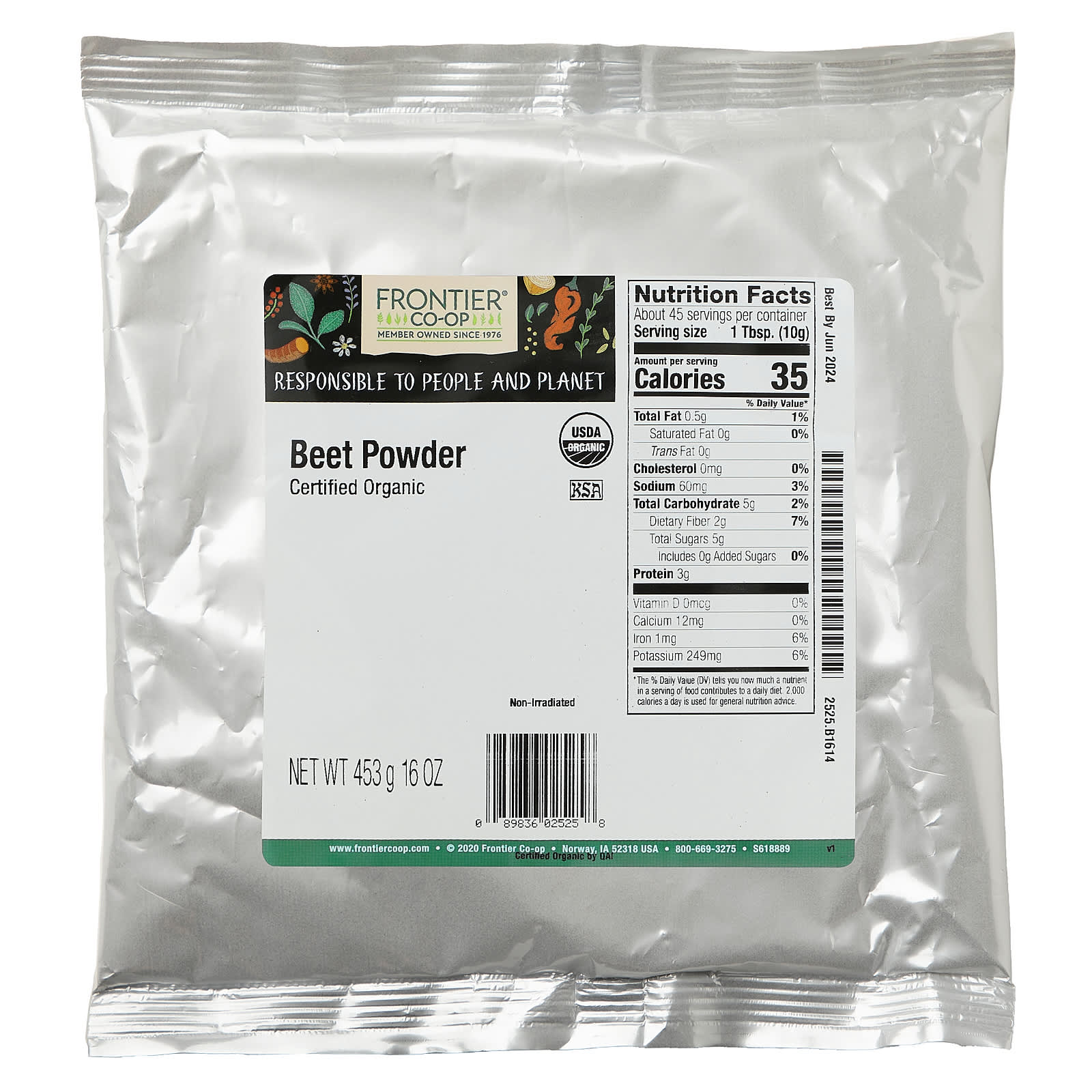 Organic Beet Powder by Frontier Co-op - 16 oz (453g) - Image 2