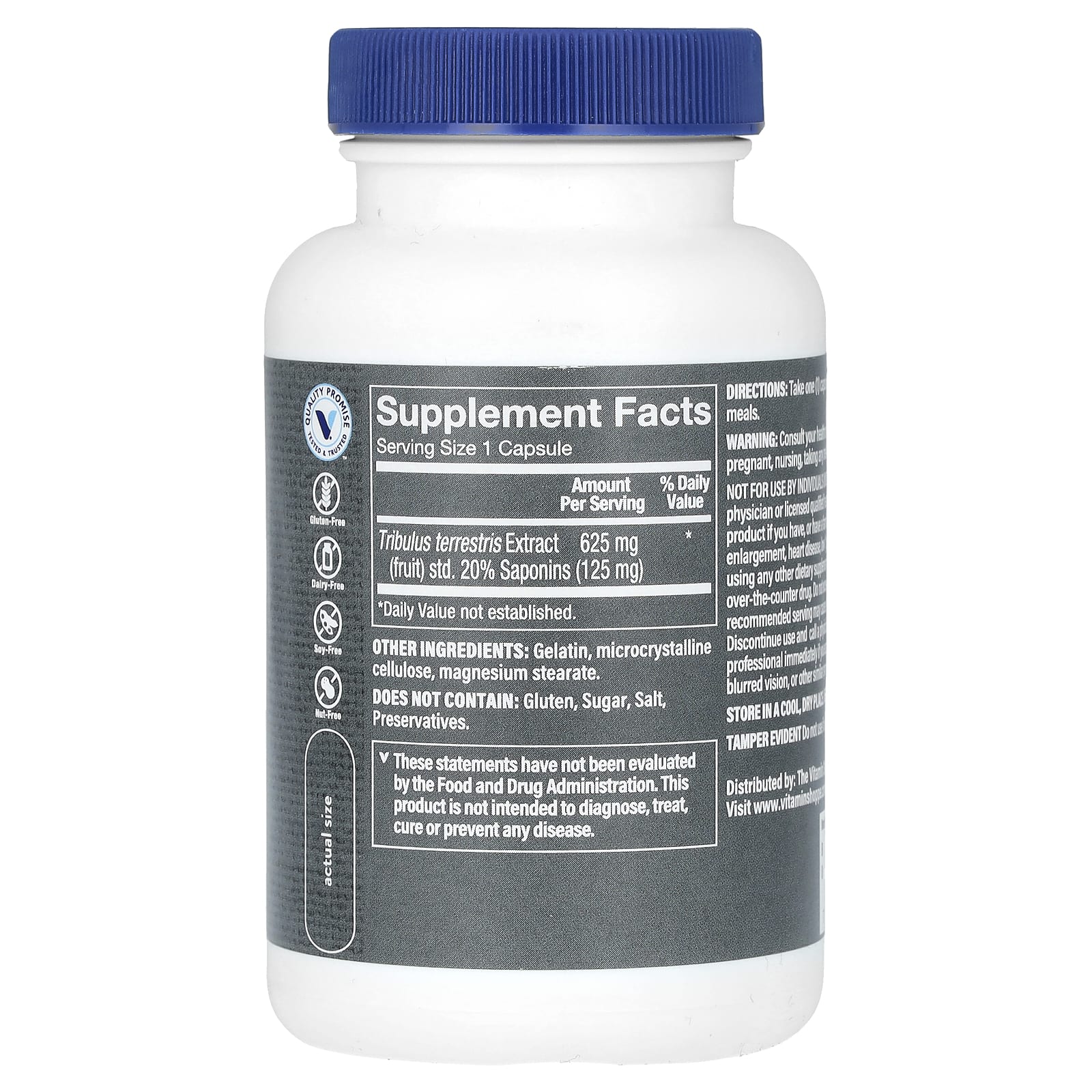 The Vitamin Shoppe, Men's Tribulus Terrestris Extract, 625 mg, 100 Capsules - Image 2