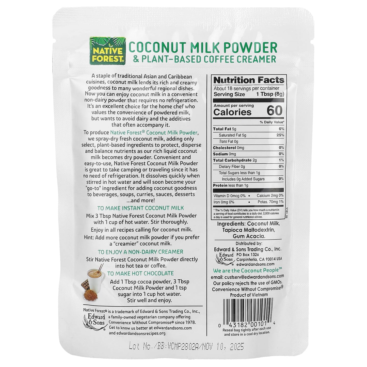 Native Forest Coconut Milk Powder - Dairy-Free, Vegan, 5.25 oz - Image 2