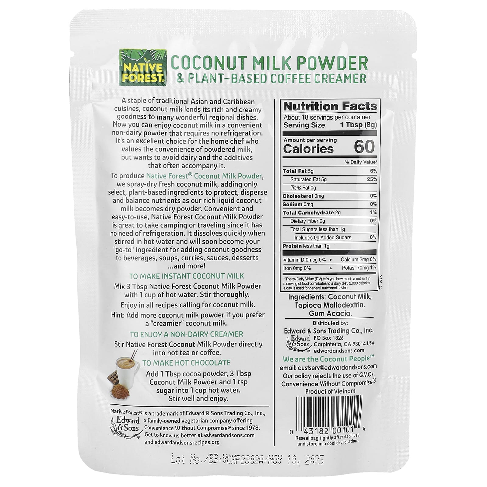 Native Forest Coconut Milk Powder - Dairy-Free, Vegan, 5.25 oz - Image 2