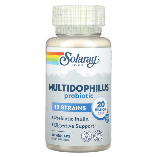 Solaray, Multidophilus Probiotic, 20 Billion CFU, 50 VegCaps - Image 1