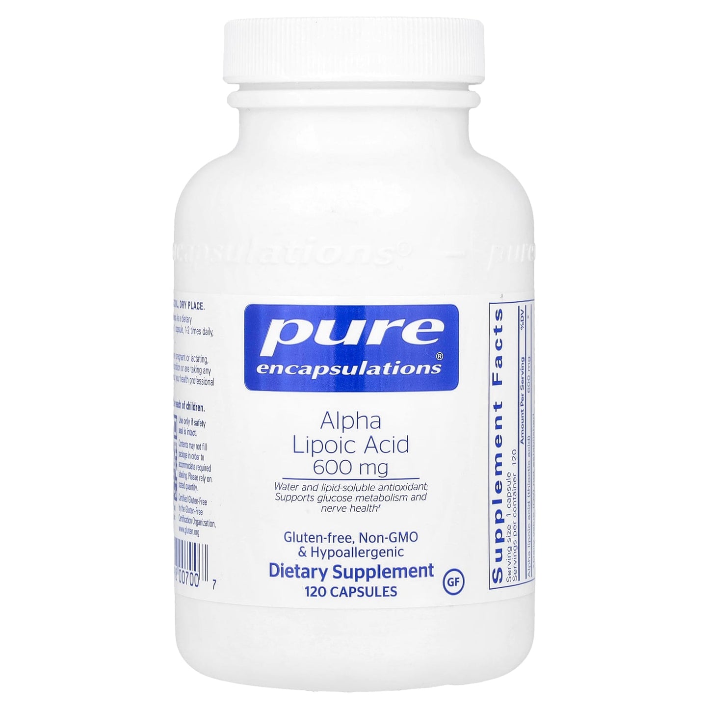Pure Encapsulations, Alpha Lipoic Acid, 600 mg, 120 Capsules - Image 1