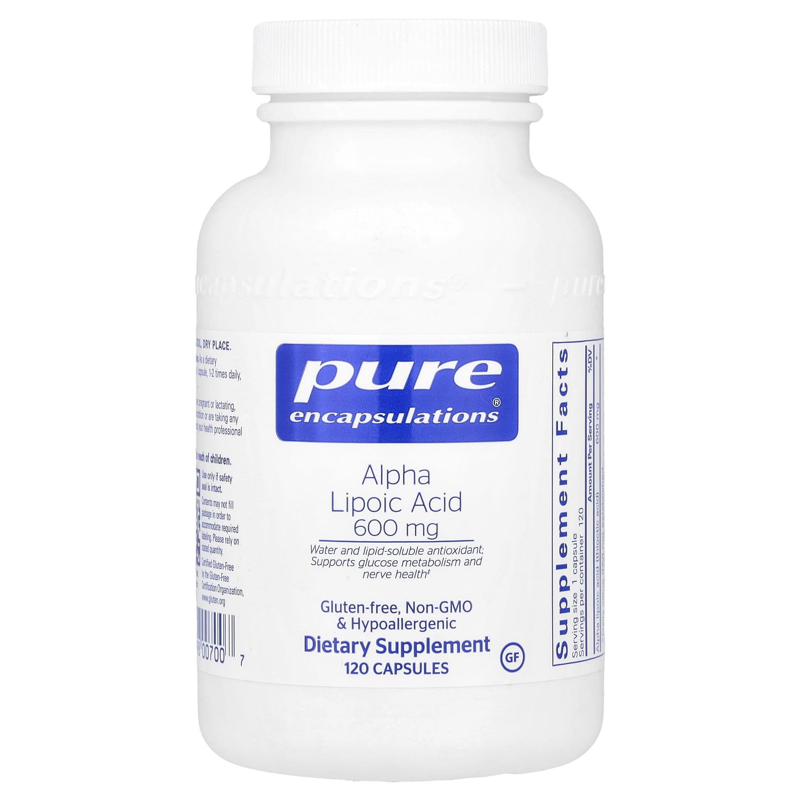 Pure Encapsulations, Alpha Lipoic Acid, 600 mg, 120 Capsules - Image 1