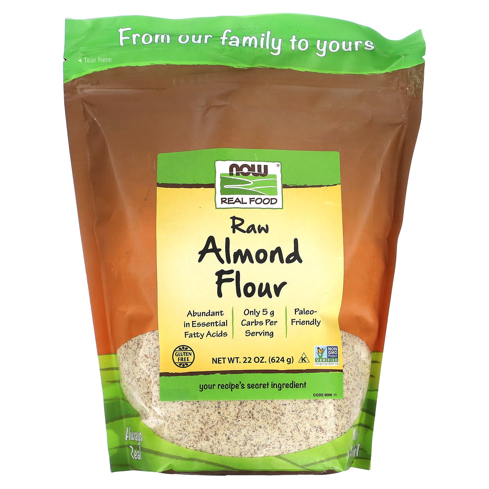 NOW Foods, Real Food, Raw Almond Flour, 22 oz (624 g) - Image 1