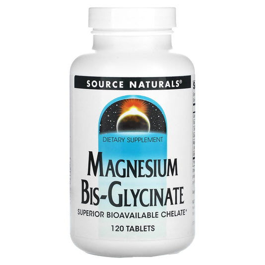 Source Naturals, Magnesium Bis-Glycinate, 120 Tablets - Image 1