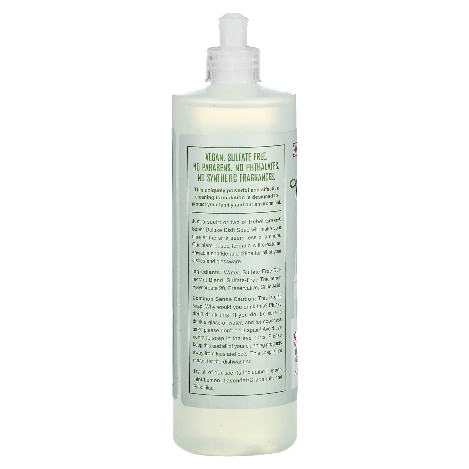 Rebel Green, Super Deluxe Dish Soap, Unscented, 16 fl oz (473 ml) - Image 2