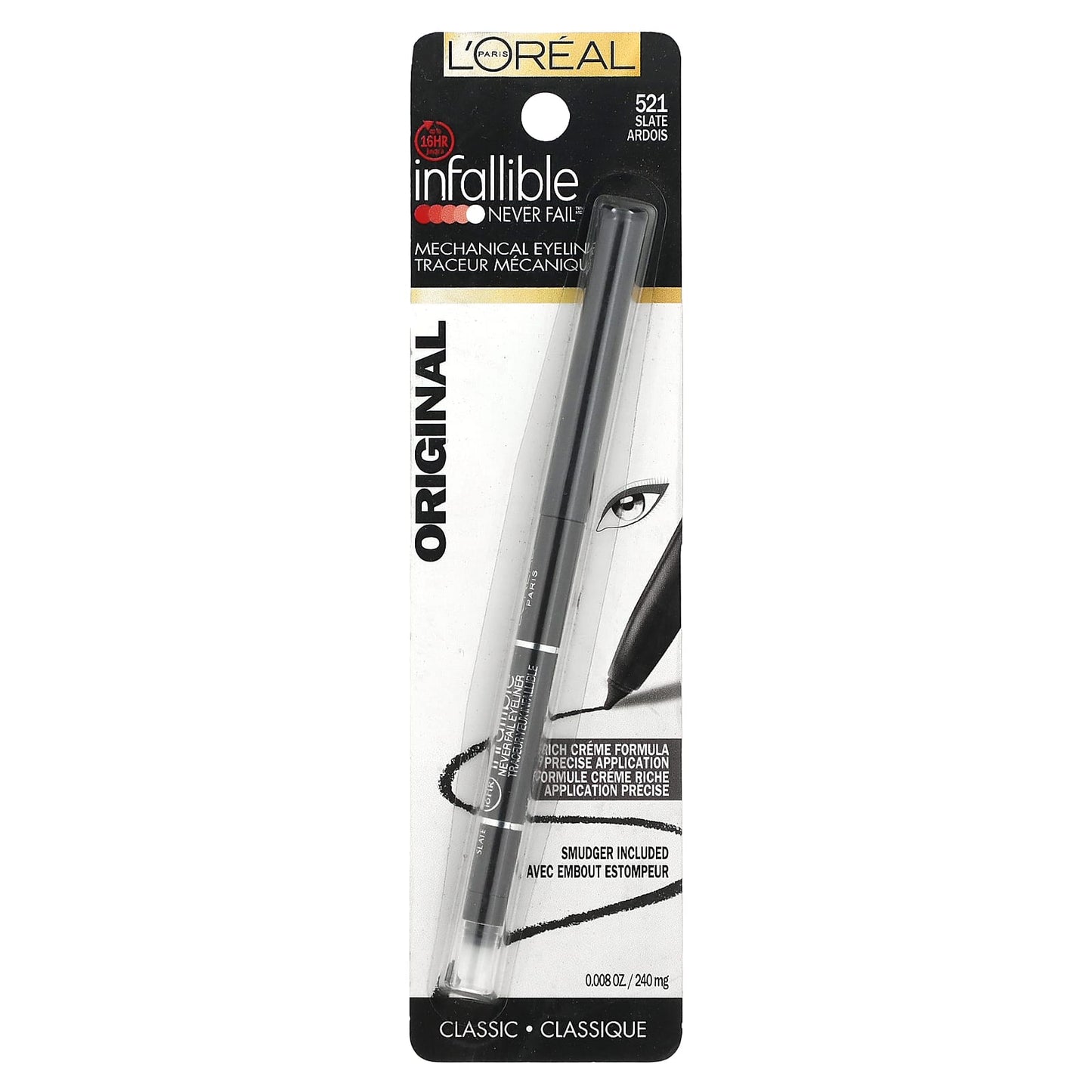L'Oréal, Infallible, Never Fail™, Mechanical Eyeliner, Original, 521 Slate, 0.008 oz (240 mg) - Image 2