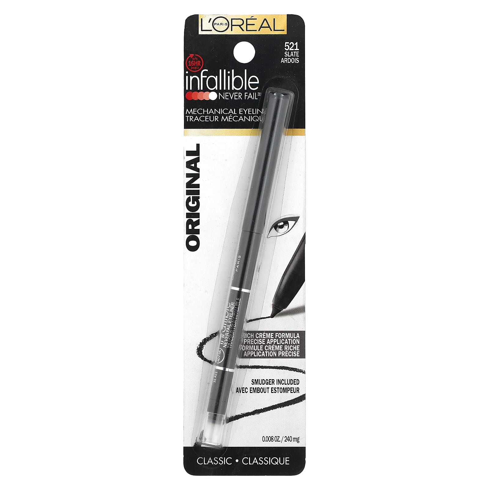 L'Oréal, Infallible, Never Fail™, Mechanical Eyeliner, Original, 521 Slate, 0.008 oz (240 mg) - Image 2