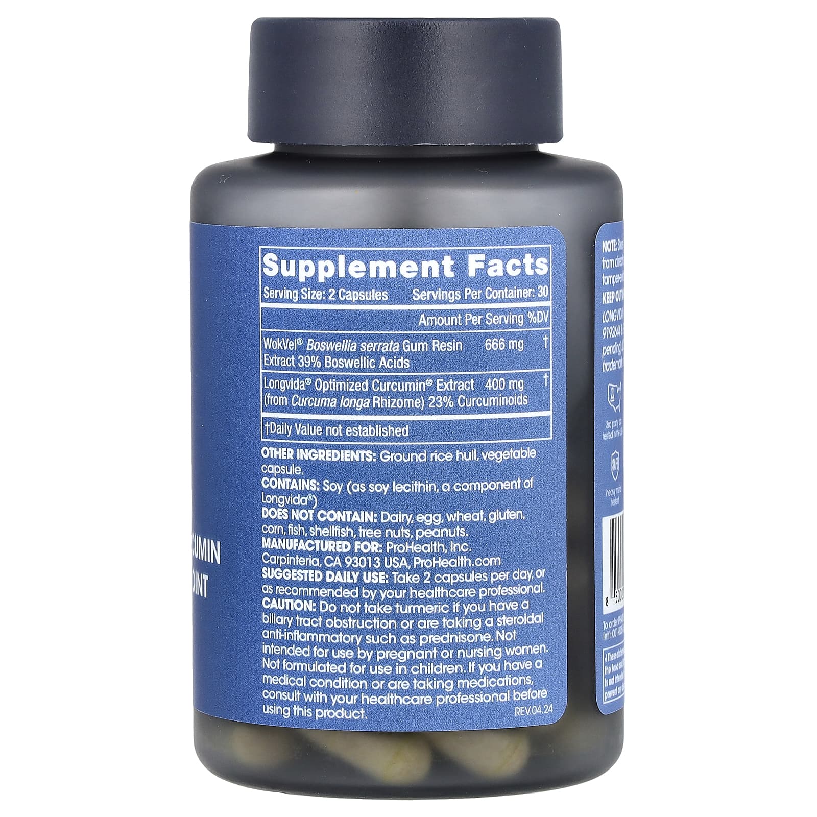 ProHealth Longevity, Optimized Curcumin, Body and Joint, 60 Capsules - Image 2
