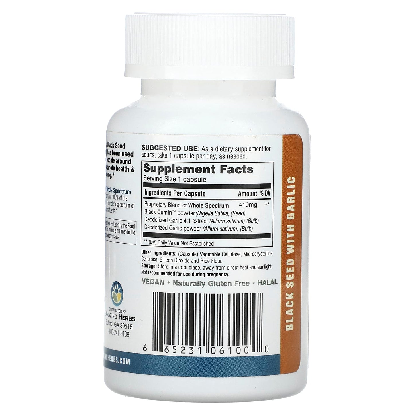 Support Heart Health with Amazing Herbs Black Seed Capsules, 100% Vegan & Gluten Free - Image 2