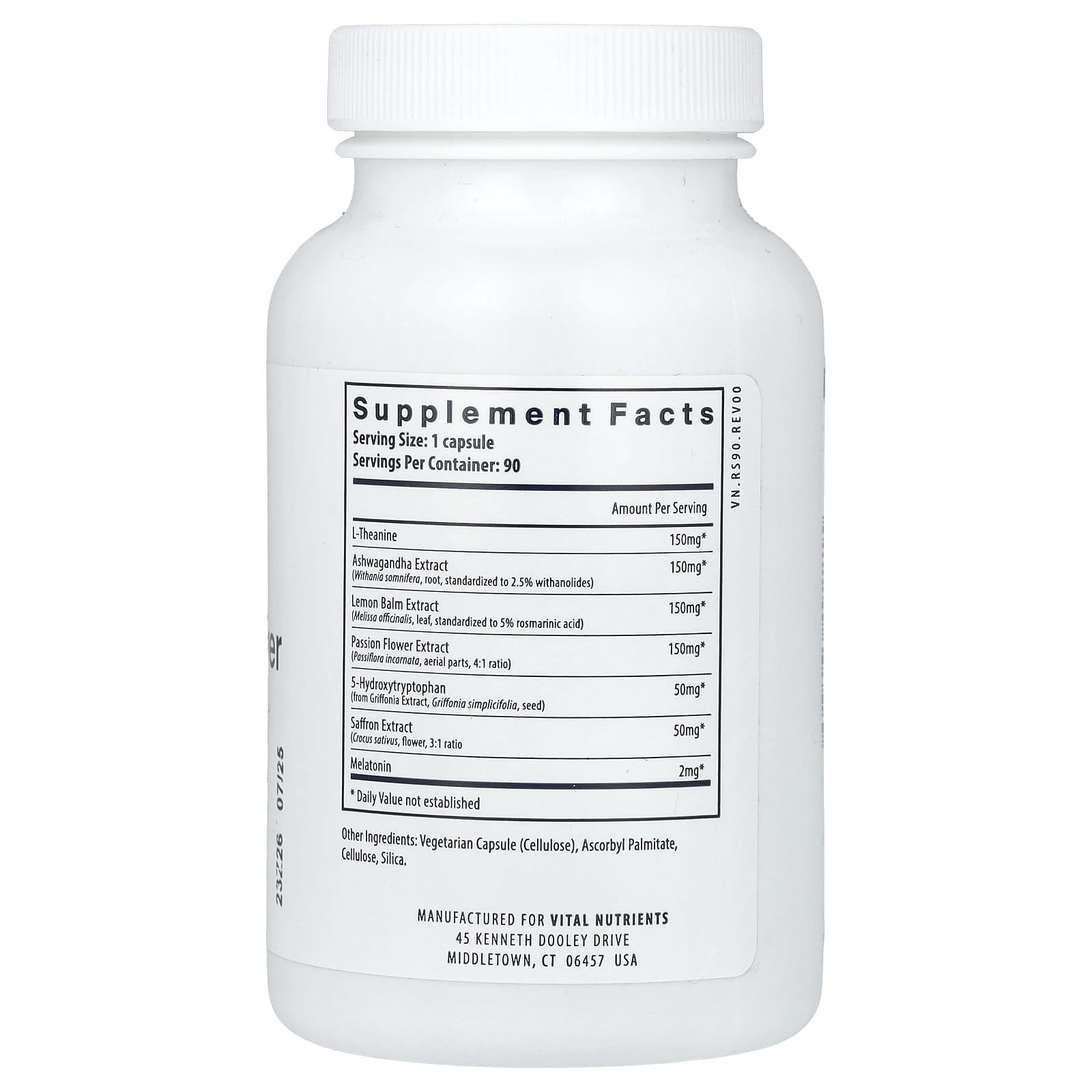 Vital Nutrients, Sleep + Recover, 90 Vegan Capsules - Image 2