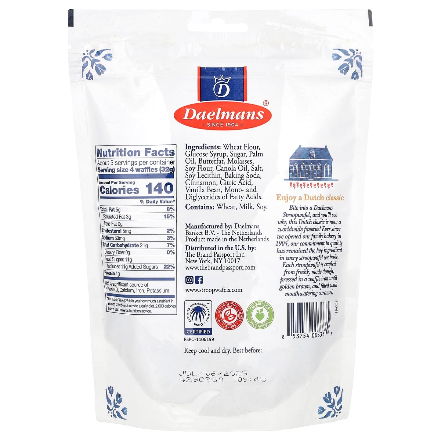 Dutch-Style Caramel Stroopwafels by Daelmans - 5.29 oz - Image 2