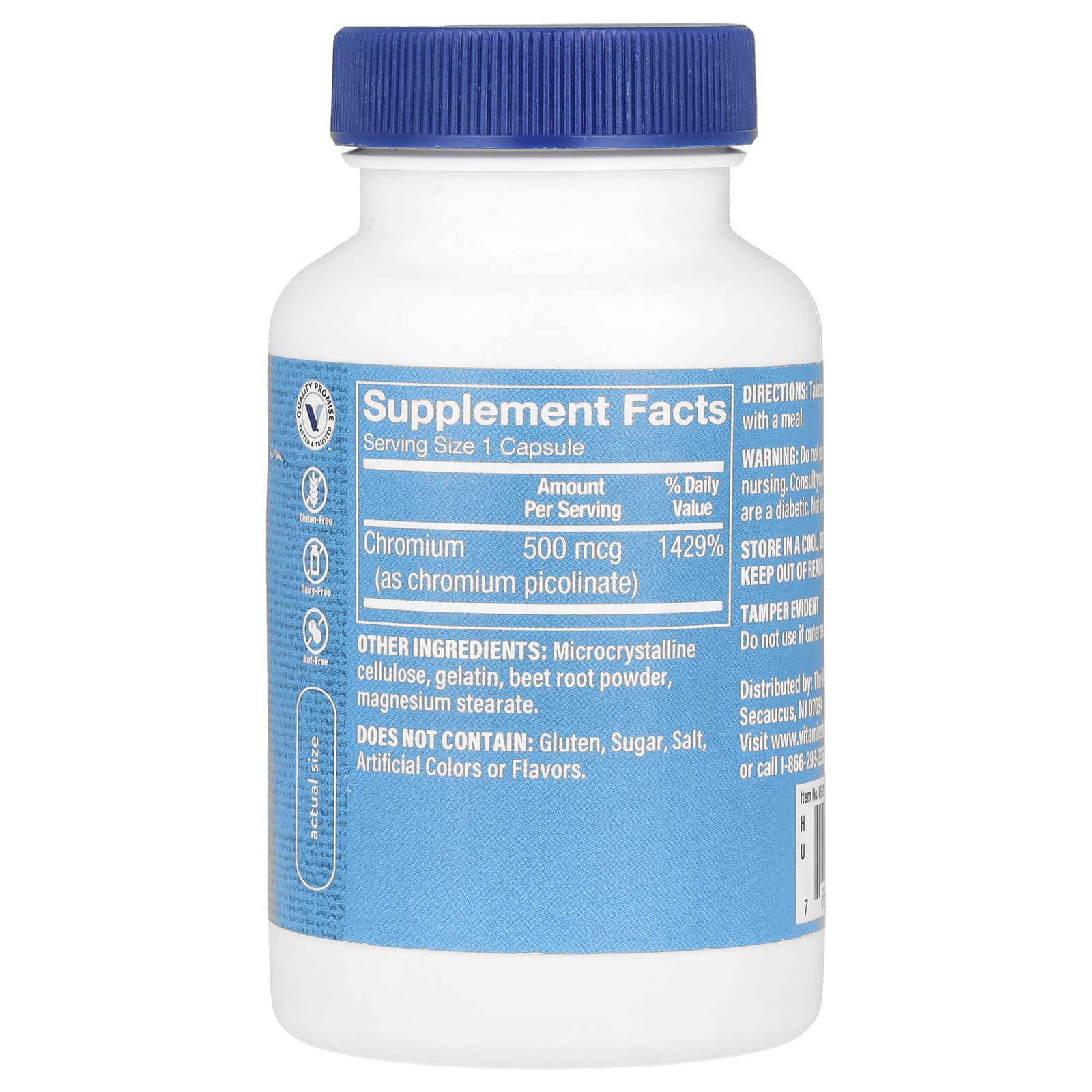 The Vitamin Shoppe, Chromium Picolinate, 500 mcg, 100 Capsules