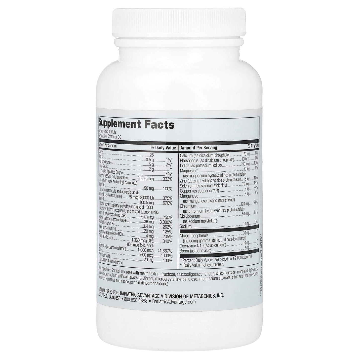 Bariatric Advantage Chewable Multi EA Without Iron, 60 Tablets - Image 2