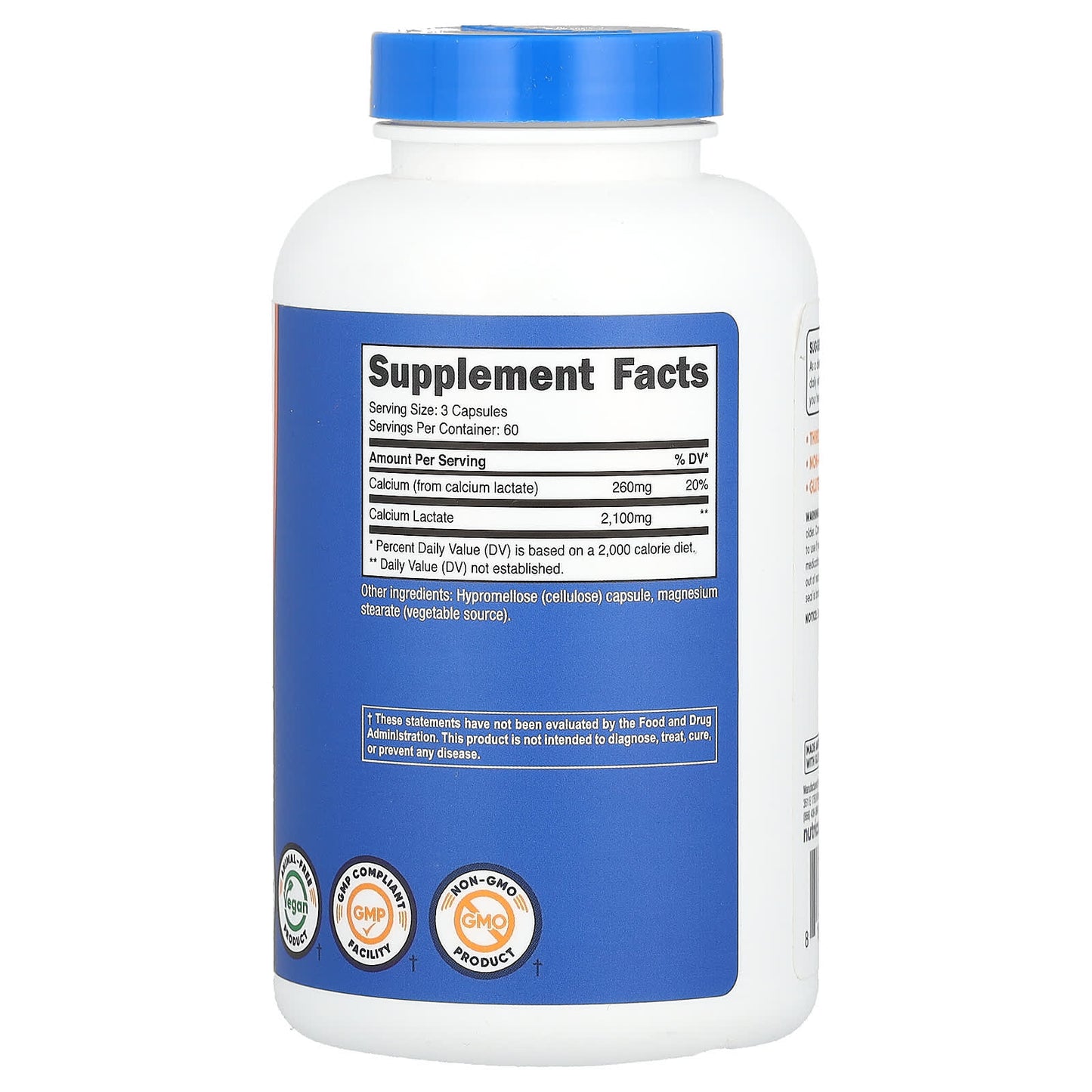Nutricost, Calcium Lactate, 180 Capsules (700 mg per Capsule) - Image 2