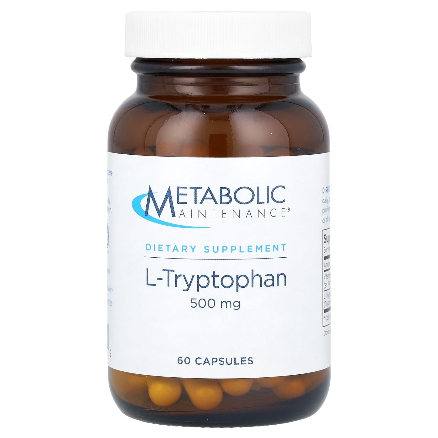 Metabolic Maintenance, L-Tryptophan, 500 mg, 60 Capsules - Image 1