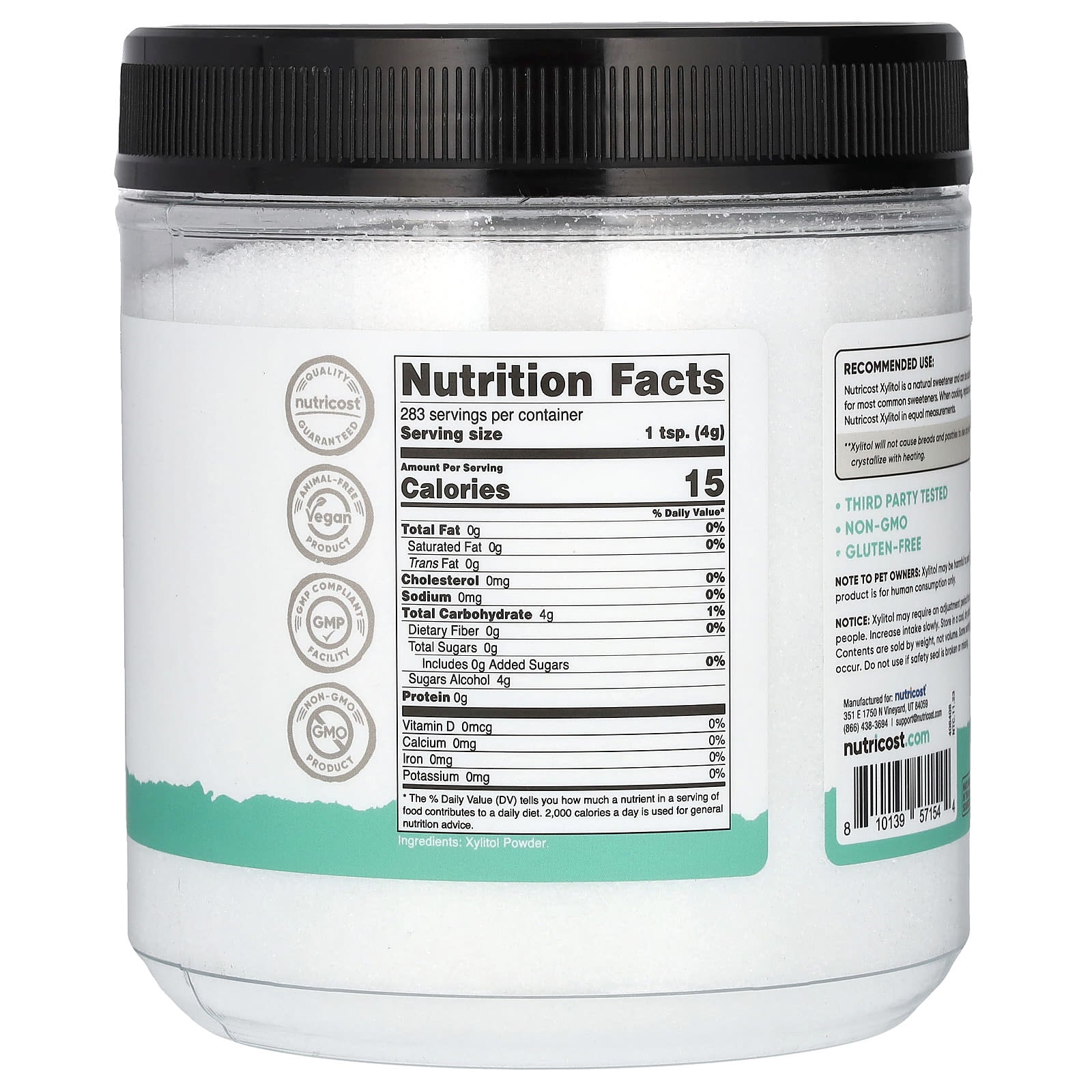 Nutricost, Pantry, Xylitol Powder, Plant-Based Sweetener, 2.5 lb (1,134 g) - Image 2