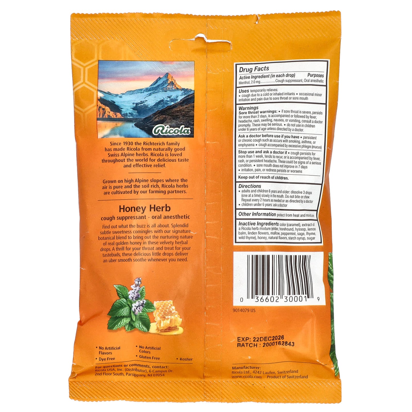 Ricola, Honey Herb®, 24 Wrapped Drops - Image 2