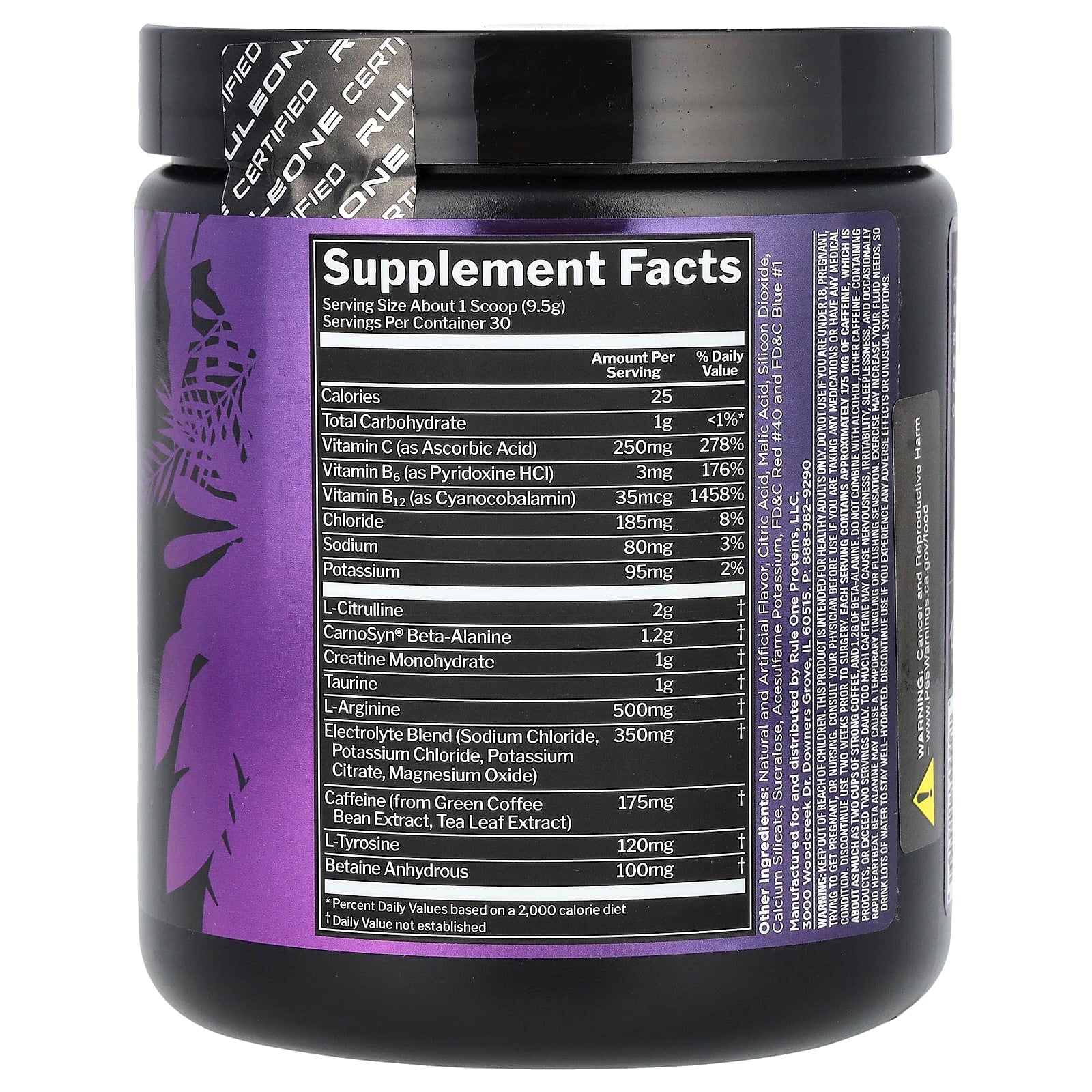 Rule One Proteins, Roar, Ferocious Pre-Workout, Wild Grape, 10.05 oz (285 g) - Image 2